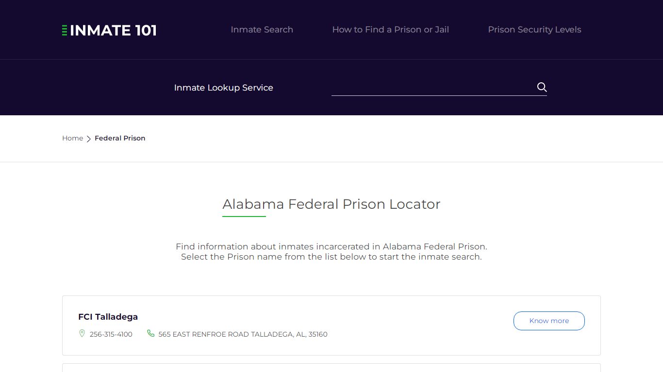 Alabama Federal Prison Inmate Search | Free Inmate Lookup